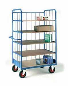 5 Tier Shelf Truck 1780Hx1200Lx800mmW Open Fronted Shelf Trolleys with plywood Shelves & roll cages 501TS34 